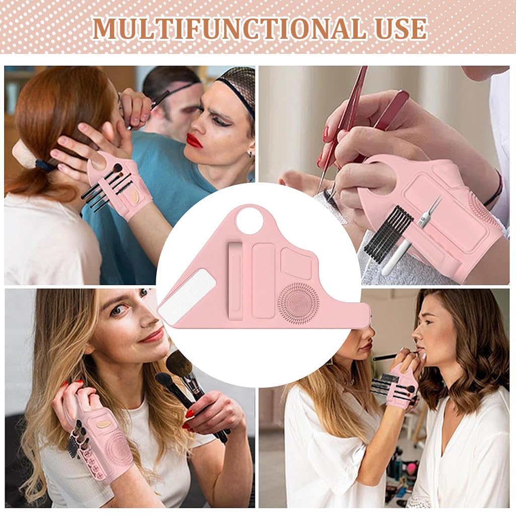 MAYCREATE Multi Makeup Tool Organizer Wristband Professional Makeup Artists Supplies Foundation Palette Wearable Silicone Makeup Assistance Makeup Tool Organizer for Makeup Brushes, Clips MAYCREATE Multi Makeup Tool Organizer Wristband Professional Makeup Artists Supplies Foundation Palette Wearable Silicone Makeup Assistance Makeup Tool Organizer for Makeup Brushes, Clips
